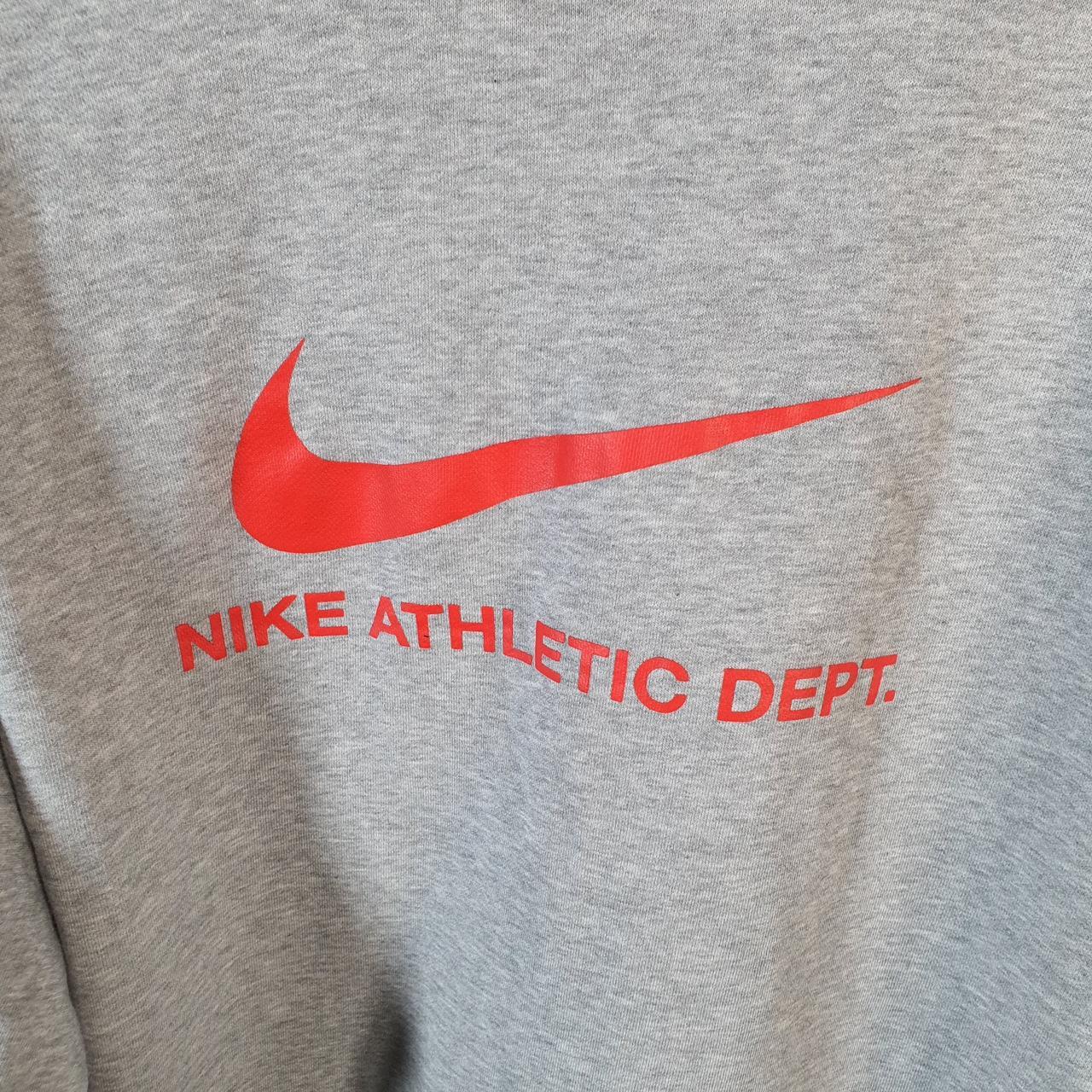 Vintage Nike Athletic Department Hoodie Men’s Medium Grey Swoosh Y2K Pullover Logo