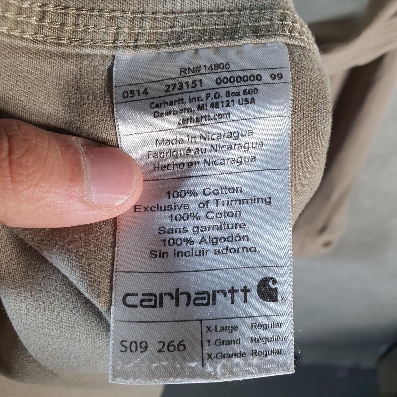 Vintage Carhartt Shirt Button Down Mens XL Brown Long Sleeve Chore Utility Relaxed