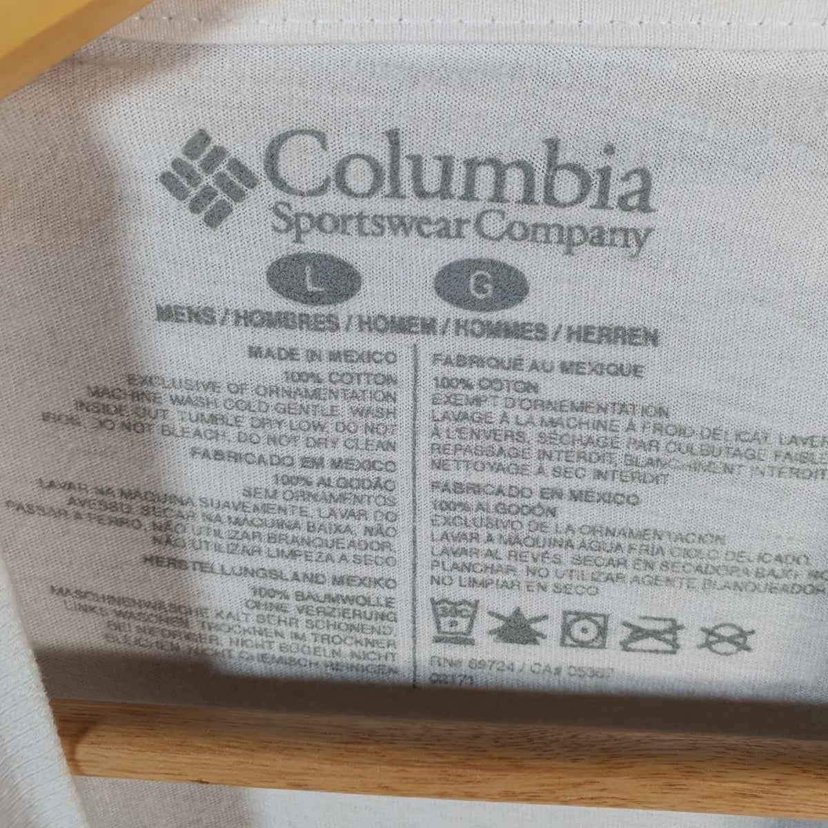Vintage Columbia USA Flag T Shirt Shirt Men’s Large White Logo Athletic