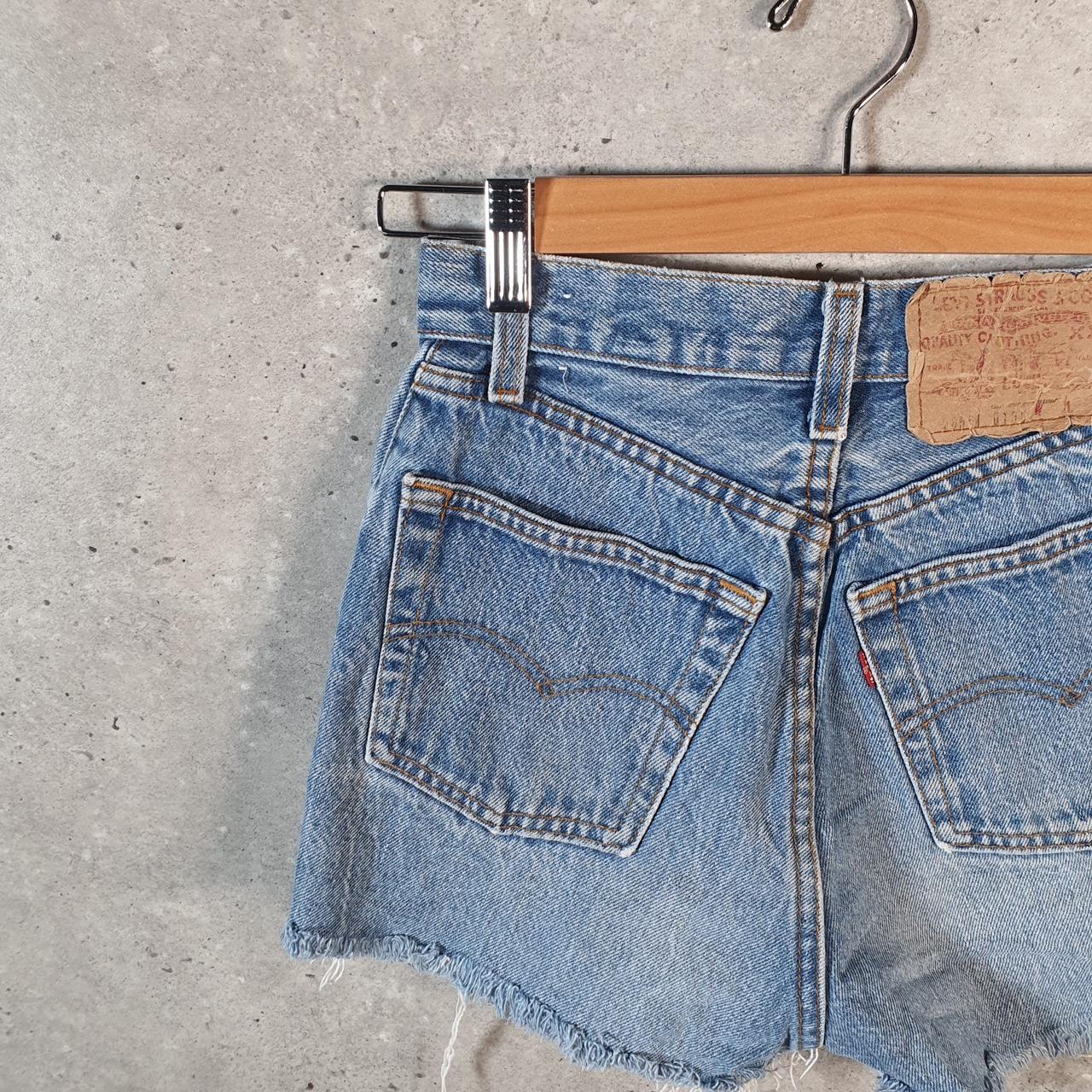 Vintage Levi’s 501 Cut Short Baggy Shorts Jorts Cargo Womens W24 Blue Relaxed Denim A4555