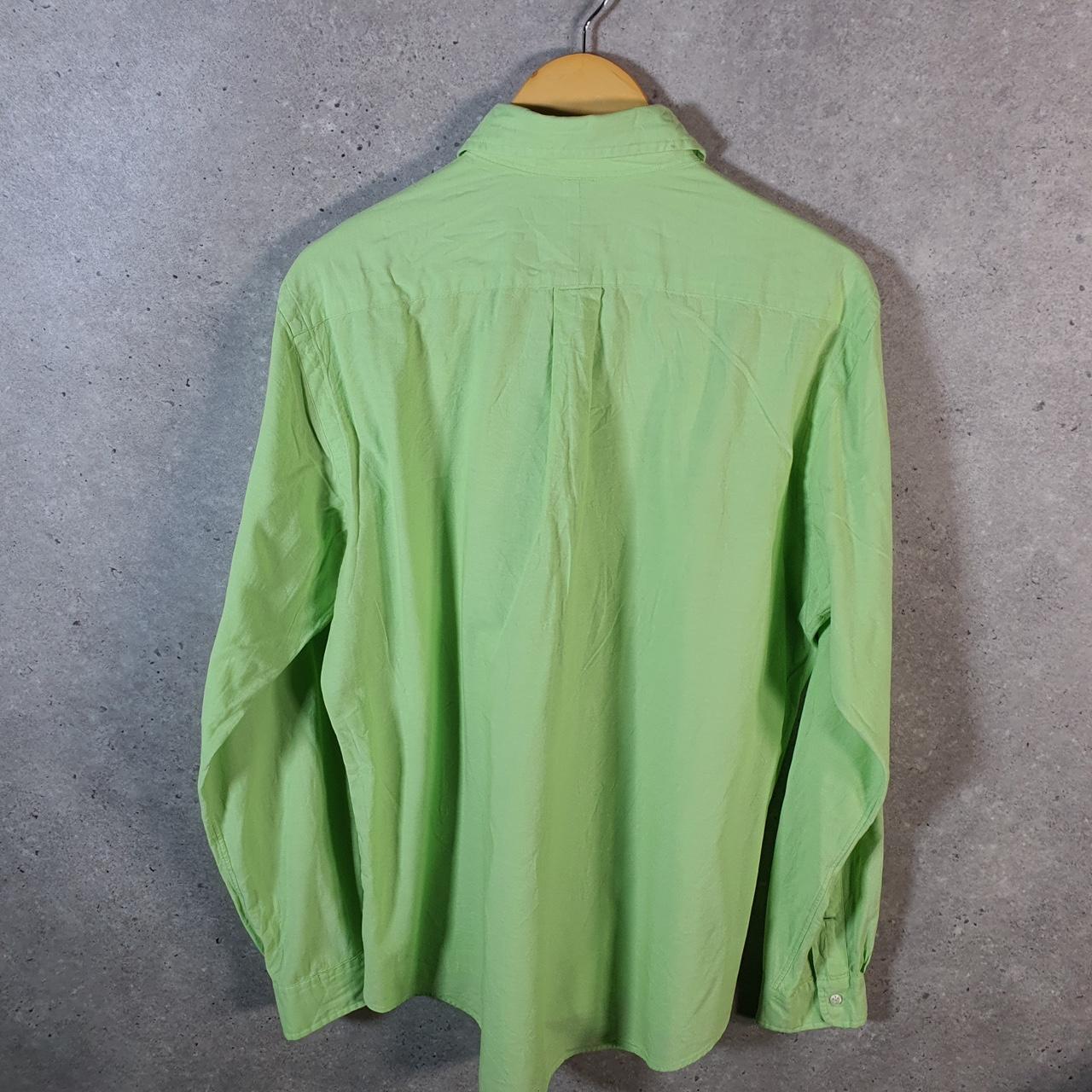 Vintage Ralph Lauren Button Down Shirt Men’s Large Green Custom Fit Cotton Pony