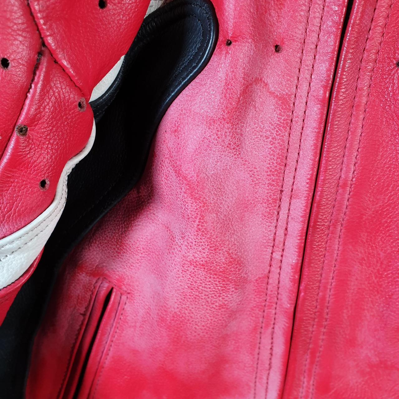 Vintage Frank Thomas R Series Motorcycle Jacket Mens XS Red Armoured Padded Shoulder Elbows