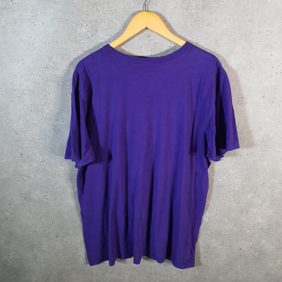 Vintage Adidas Spellout T Shirt Men’s XL Purple Three Stripes Logo Athletic