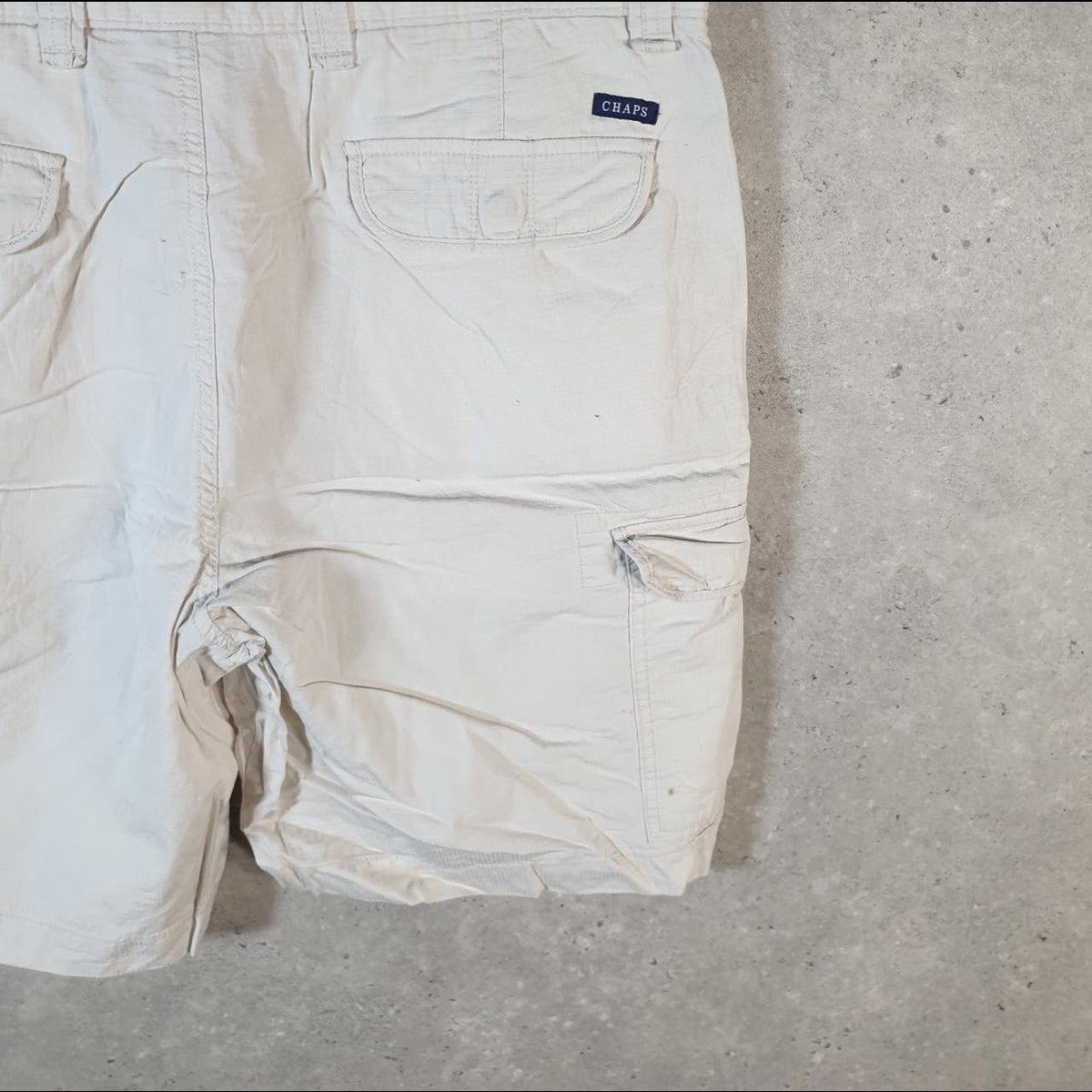 Vintage Chaps Ralph Lauren Polo Shorts Jorts Cargo Men’s W38 Beige Baggy Cotton