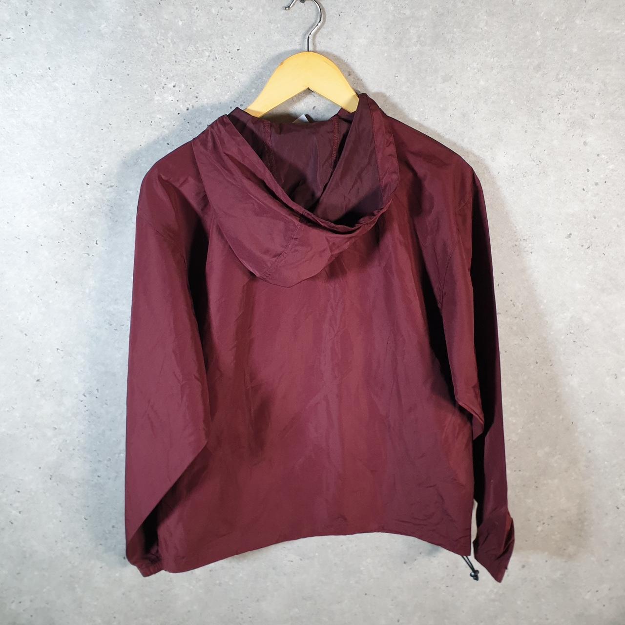 Vintage Champion Windbreaker Track Jacket Mens Small Burgundy Logo 1/4 Zip Minnesota