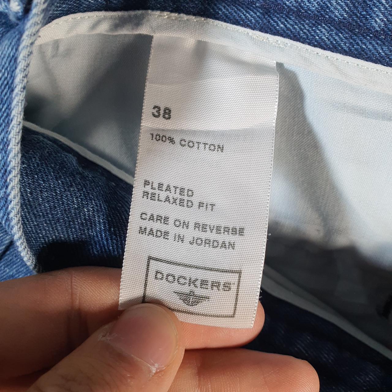 Vintage Dockers Baggy Shorts Jorts Cargo Mens W38 Blue Denim Relaxed Fit Cargo