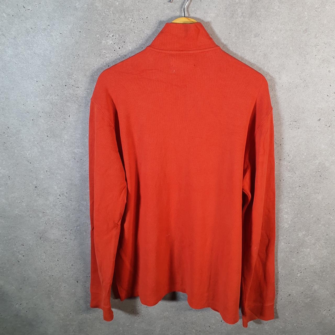 Vintage Ralph Lauren Polo 1/4 Zip Sweatshirt Men’s Medium Orange Cotton Pullover Pony