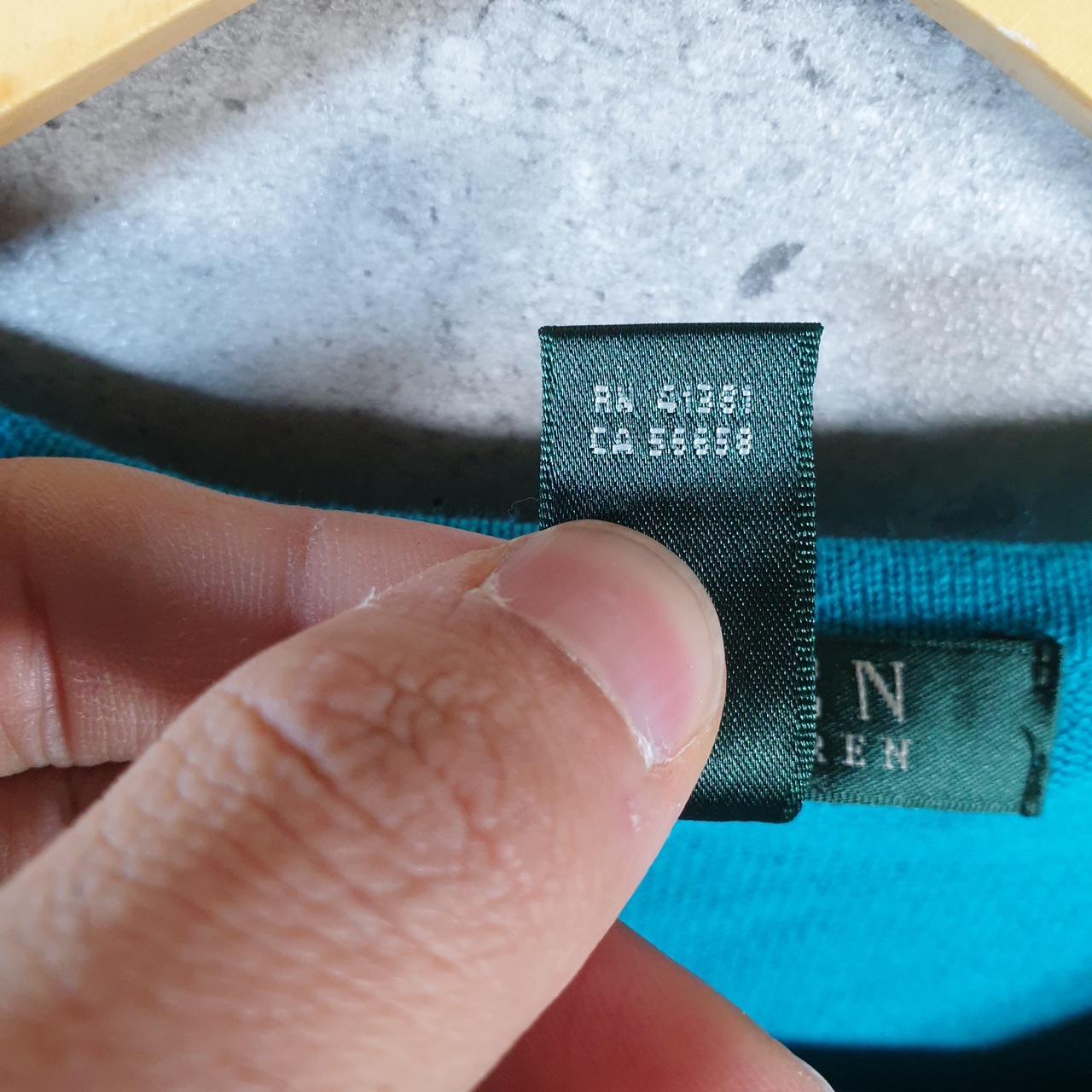 Vintage Ralph Lauren Polo Knit Sweater Womens XL Blue Striped Cotton Pullover