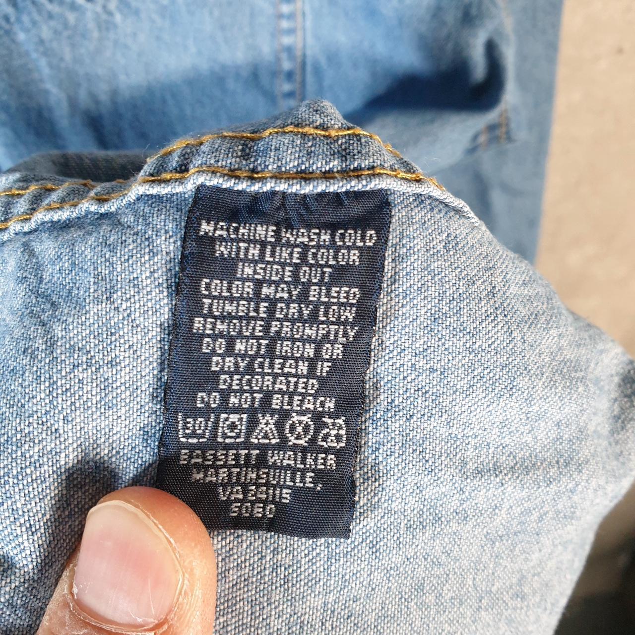 Vintage Lee Denim Jean Trucker Shirt Mens Large Blue Button