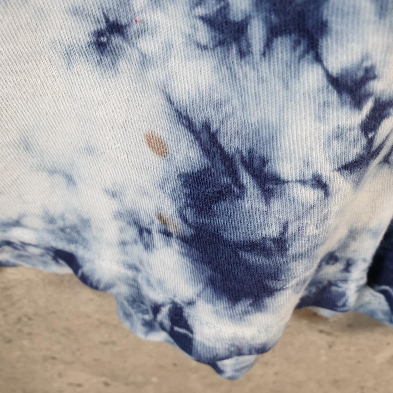 Vintage Stussy Spellout Tie Dye Printed T Shirt Men’s Small Blue Graphic Short Sleeve Big Fish Vintage