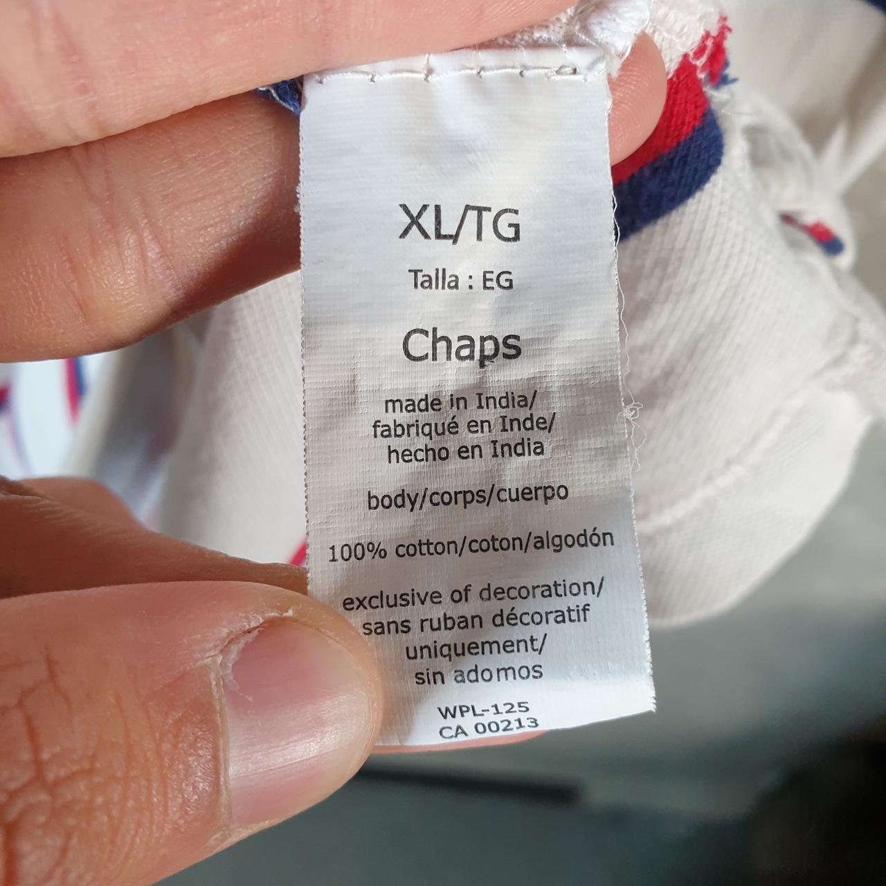 Vintage Chaps Ralph Lauren USA Shirt Men’s XL Striped White Cotton Custom Fit