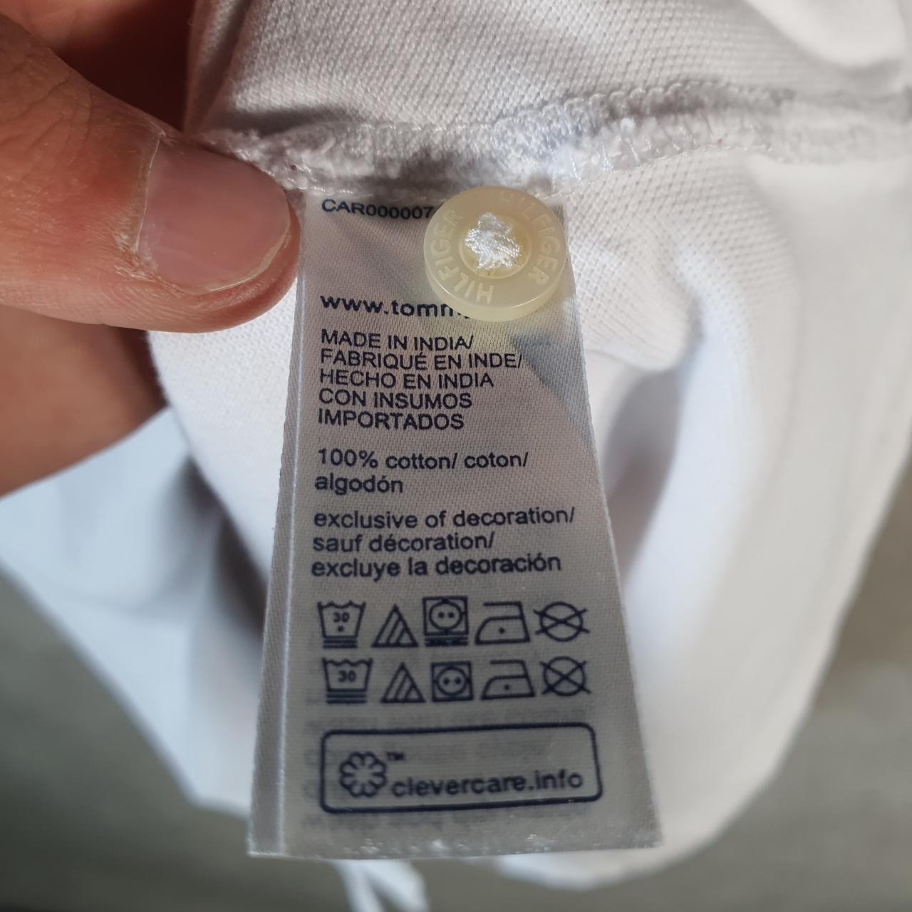 Vintage Tommy Hilfiger Spellout Polo Shirt Men’s Medium White Custom Fit Embroidered Logo