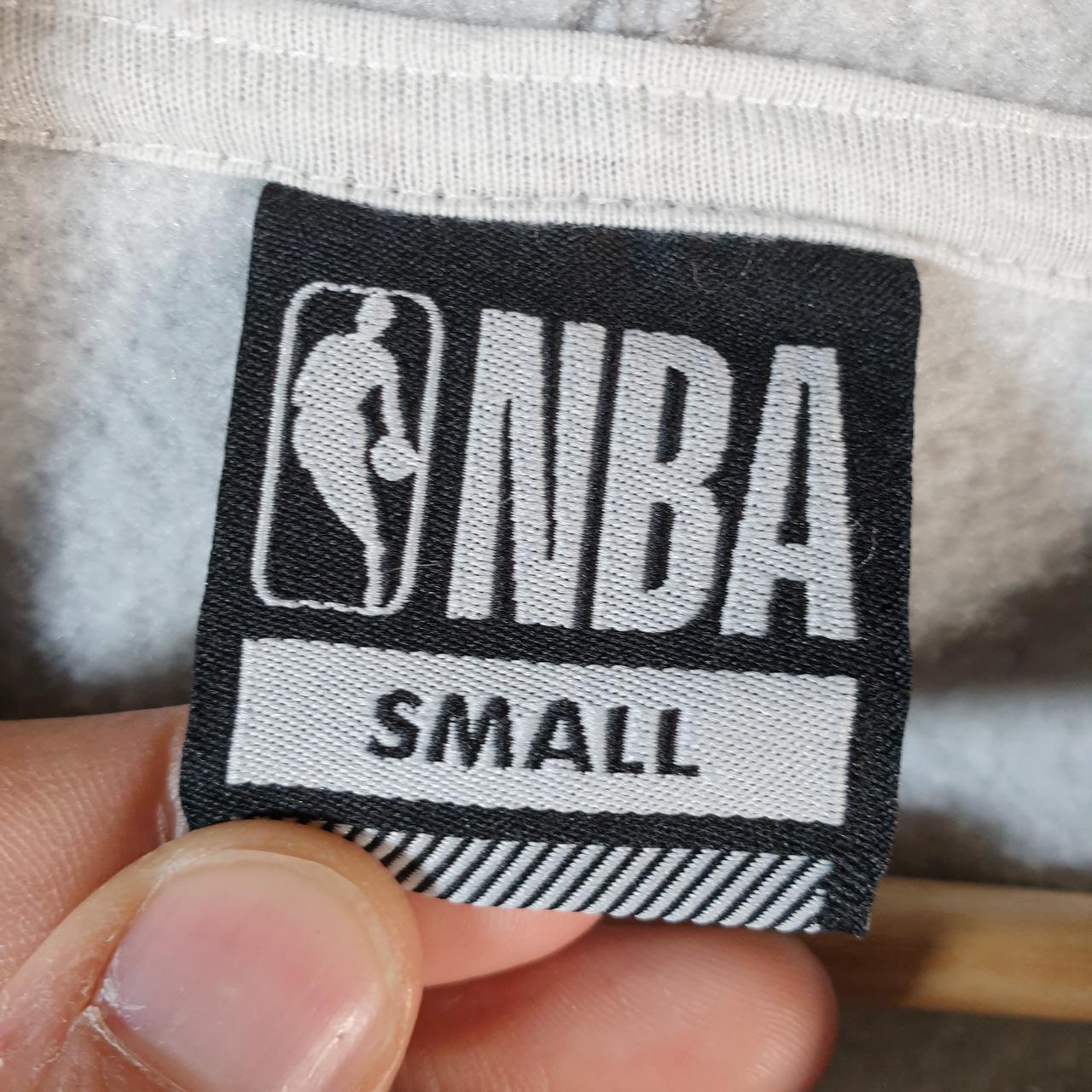 Vintage NBA Spellout Hoodie Men’s Small Grey Pullover Pro Sport USA