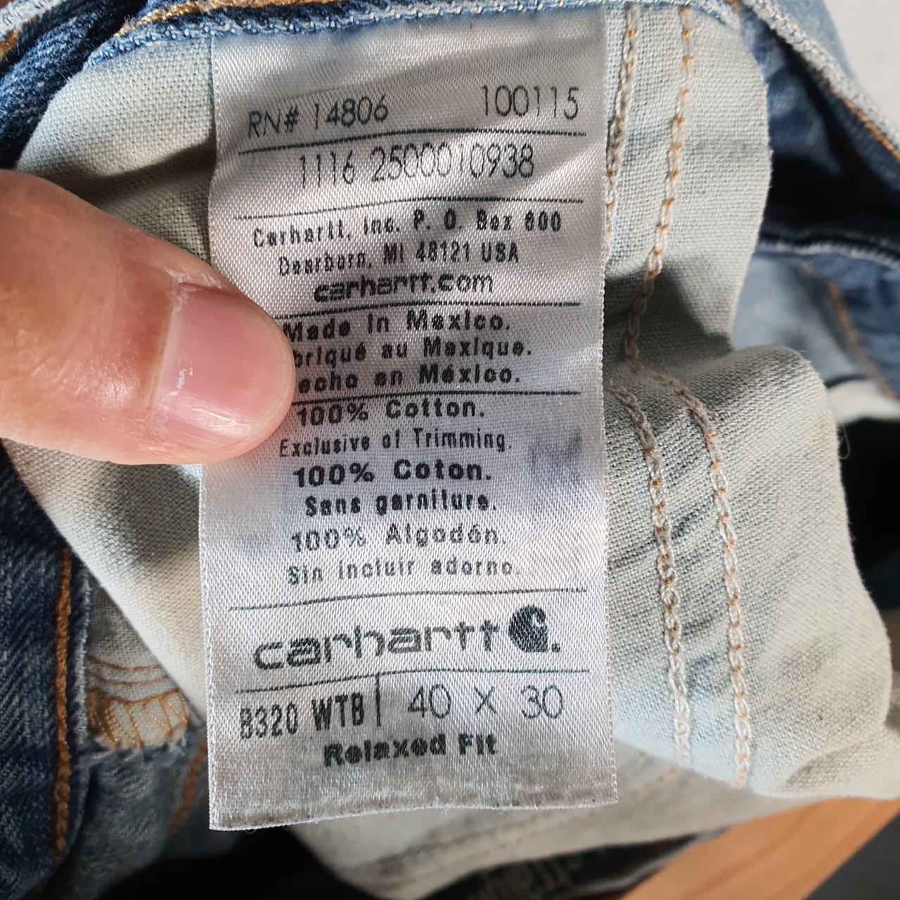 Vintage Carhartt Workwear Carpenter Jeans Mens W40 L28 Blue Denim Relaxed Fit USA