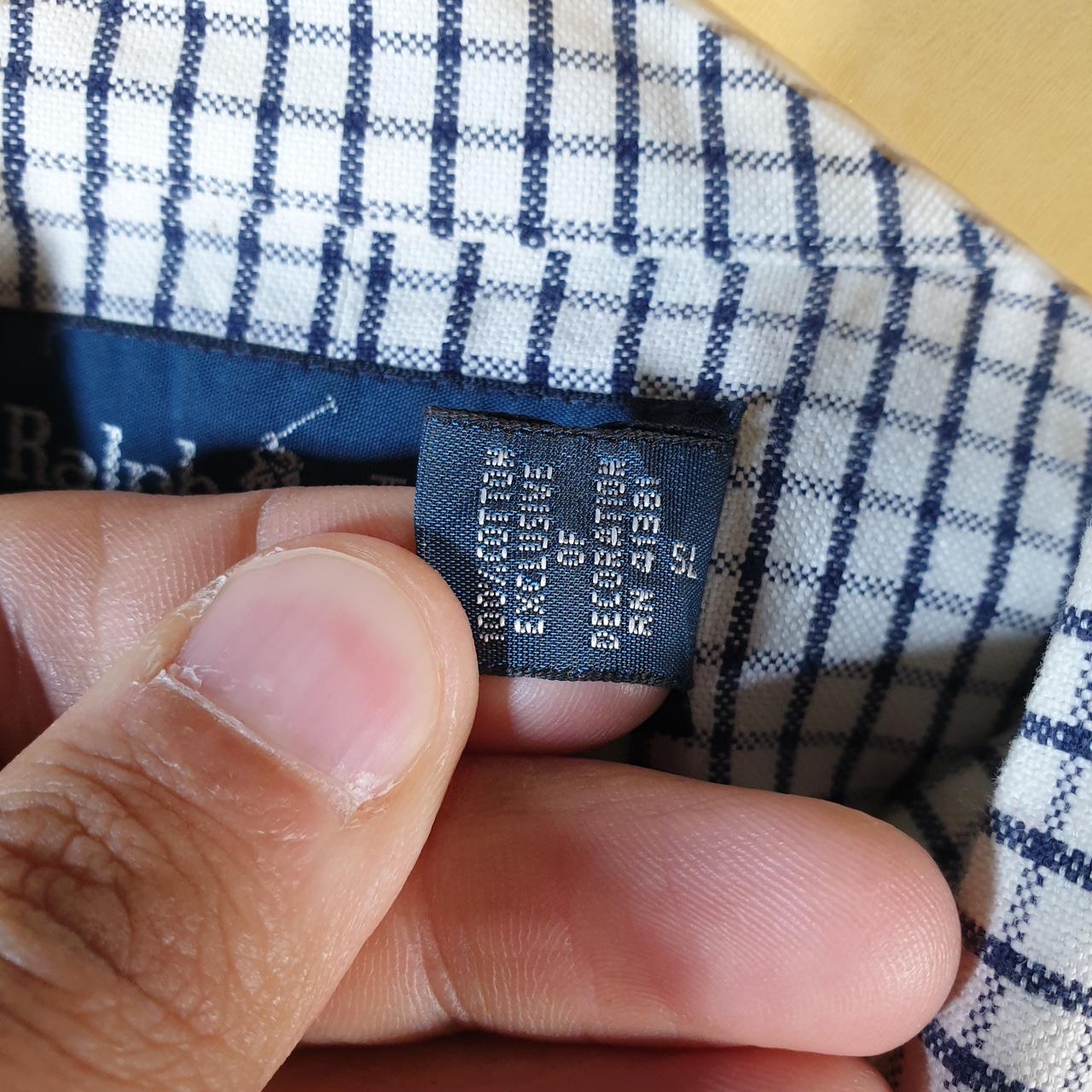 Vintage Ralph Lauren Button Down Shirt Men’s Medium Blue Checkered Classic Fit Cotton Pony