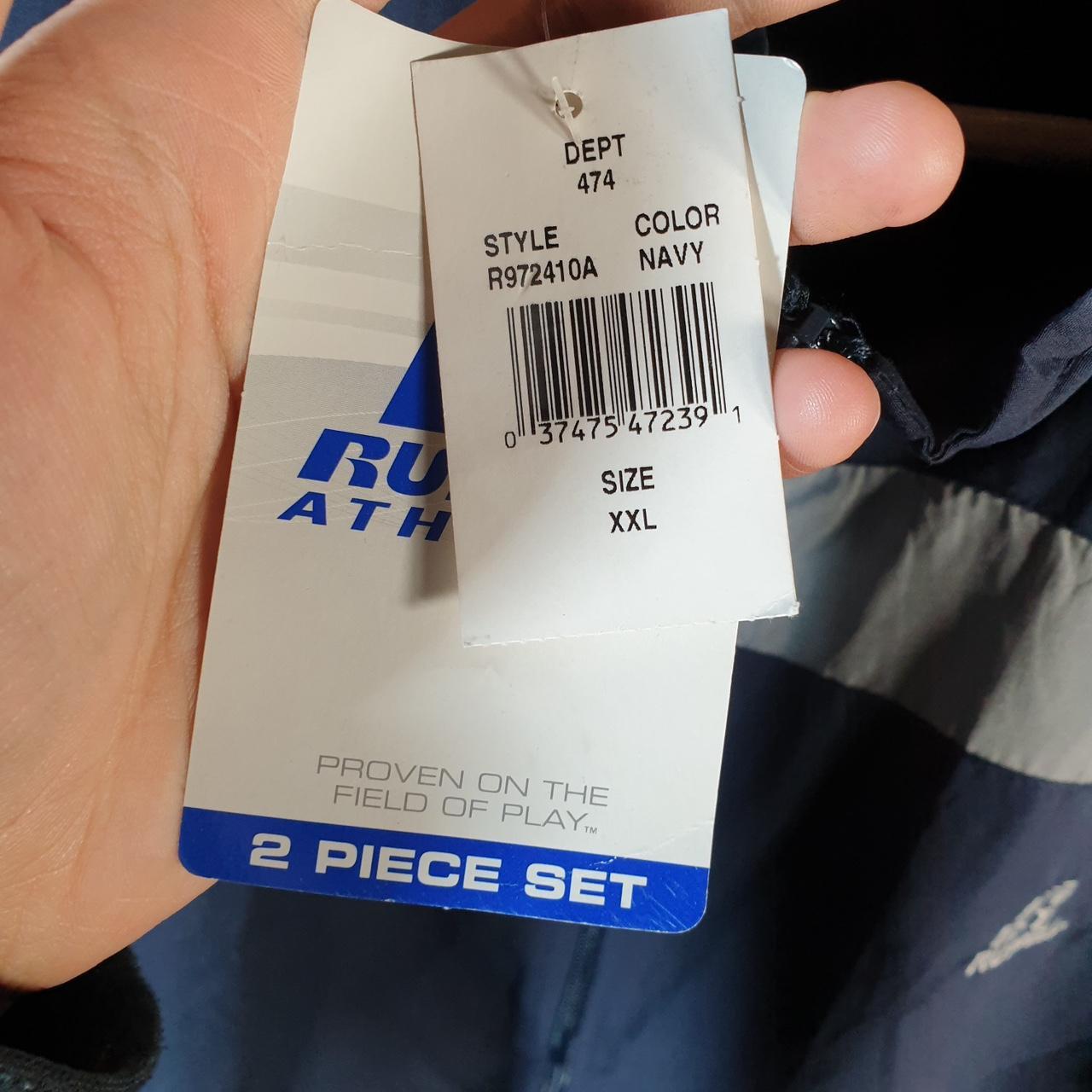 Vintage Russell Athletic Windbreaker Track Jacket Mens 2XL Navy Blue Athletic Full Zip