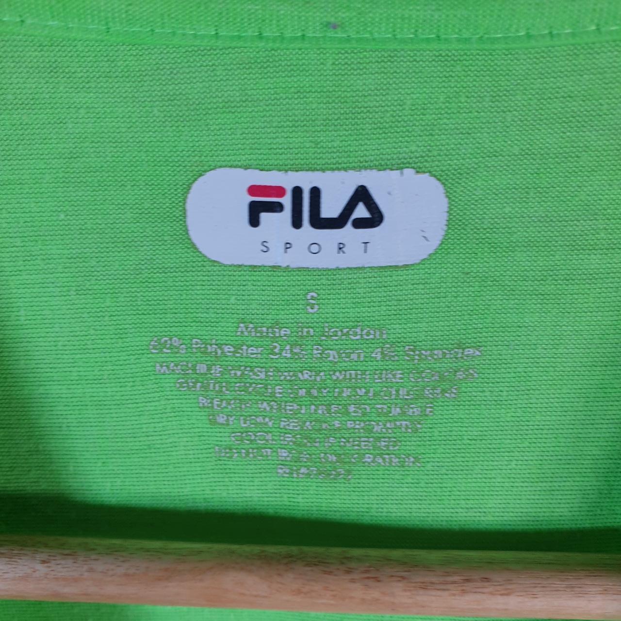 Vintage Fila Spellout T Shirt Men’s Small Green Logo Athletic Casual