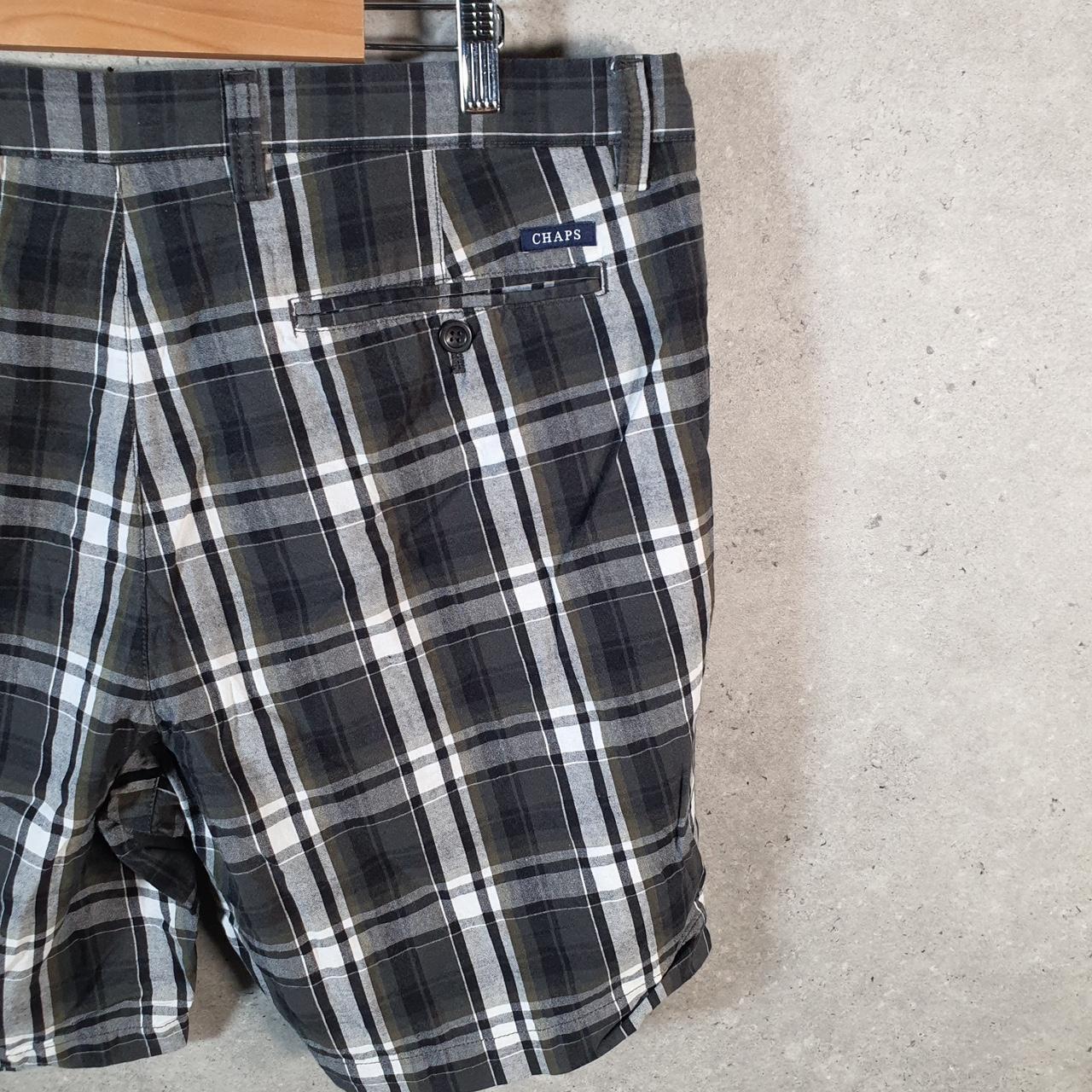 Vintage Chaps Ralph Lauren Polo Shorts Jorts Cargo Men’s W38 Checkered Black Baggy Cotton A4452