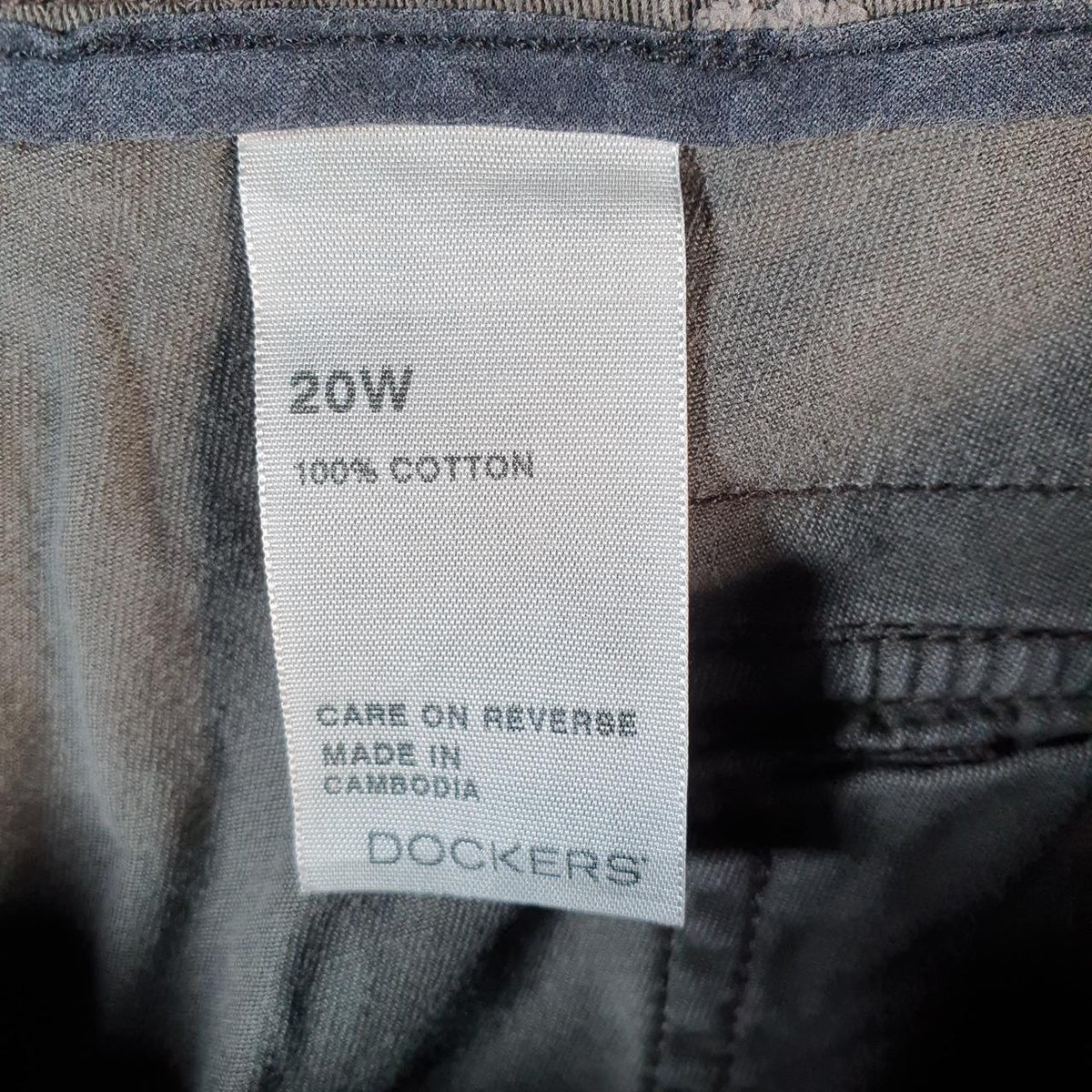 Vintage Dockers Chino Shorts Jorts Cargo Womens W40 Grey Baggy Cotton A4412