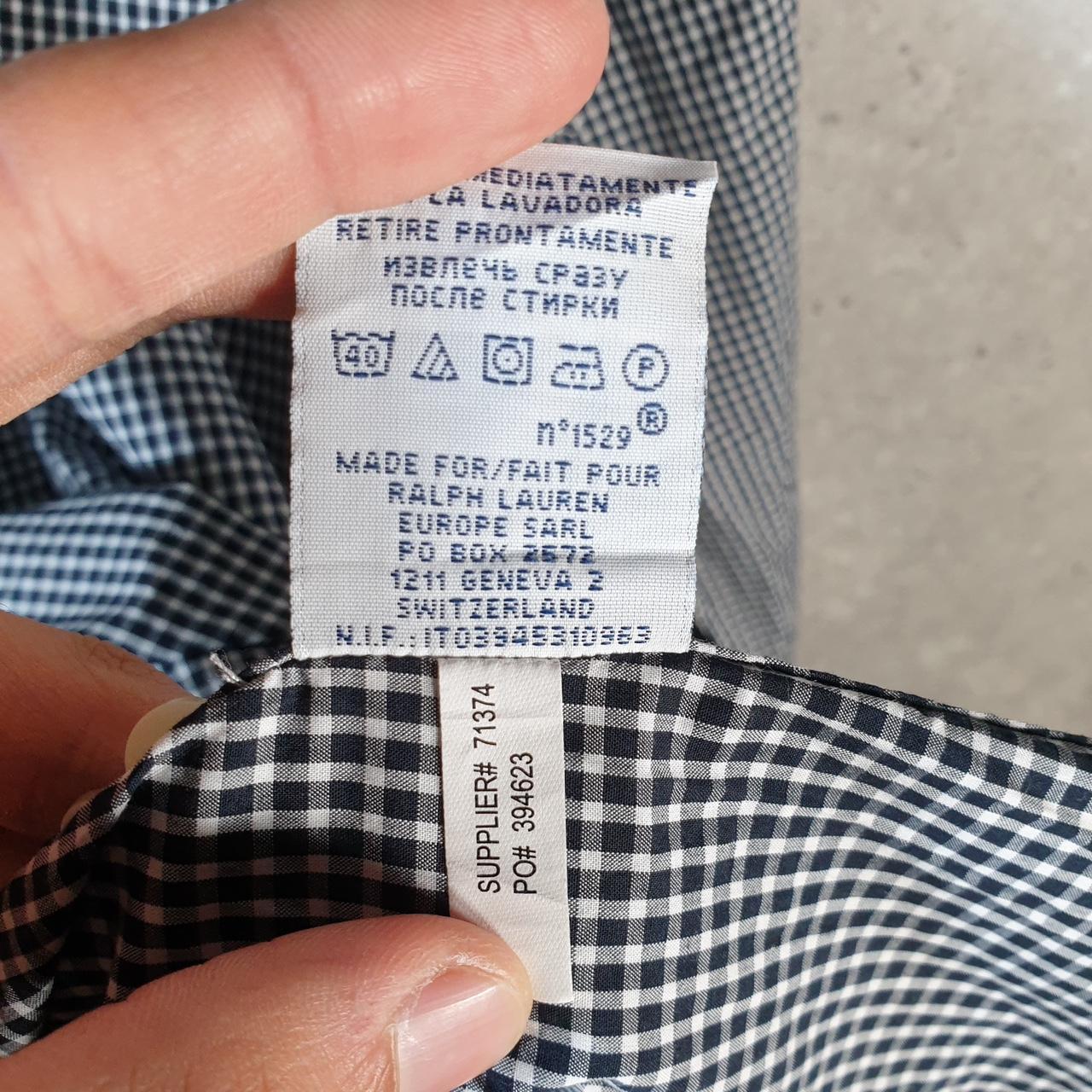 Vintage Ralph Lauren Button Down Shirt Men’s Medium Grey Checkered Slim Fit Cotton Pony