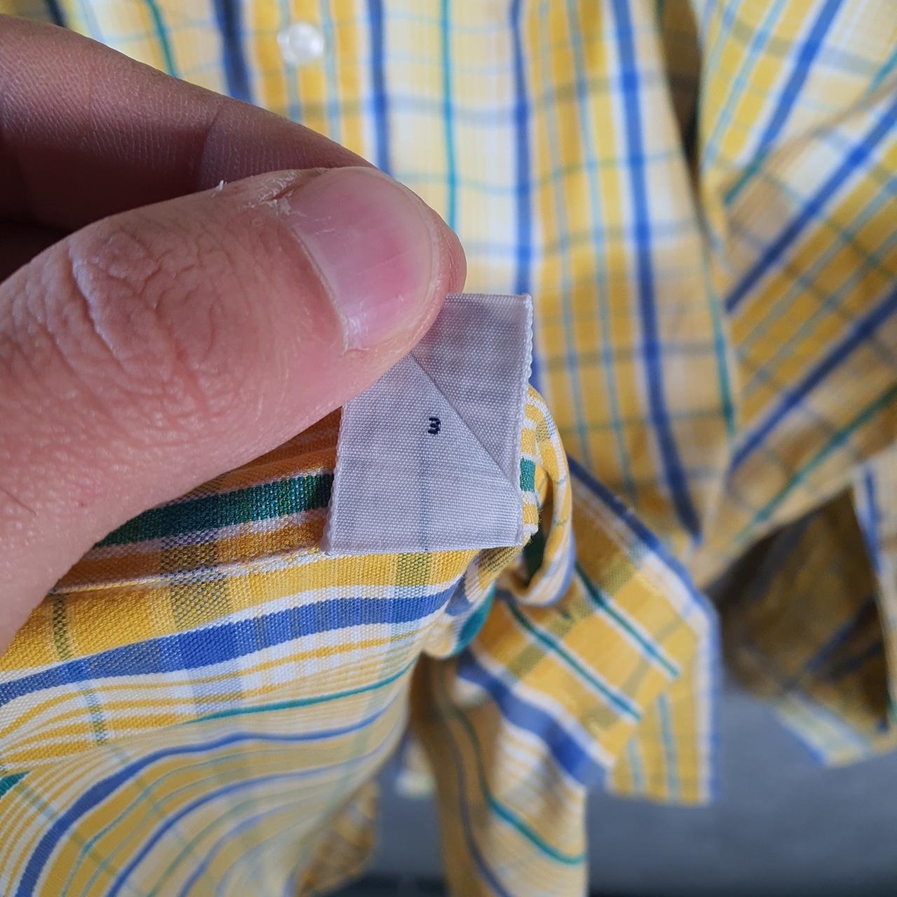 Vintage Ralph Lauren Button Down Shirt Mens Large Yellow Checkered Estate Sport