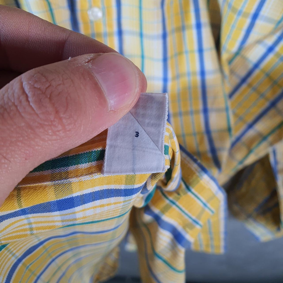 Vintage Ralph Lauren Button Down Shirt Mens Large Yellow Checkered Estate Sport