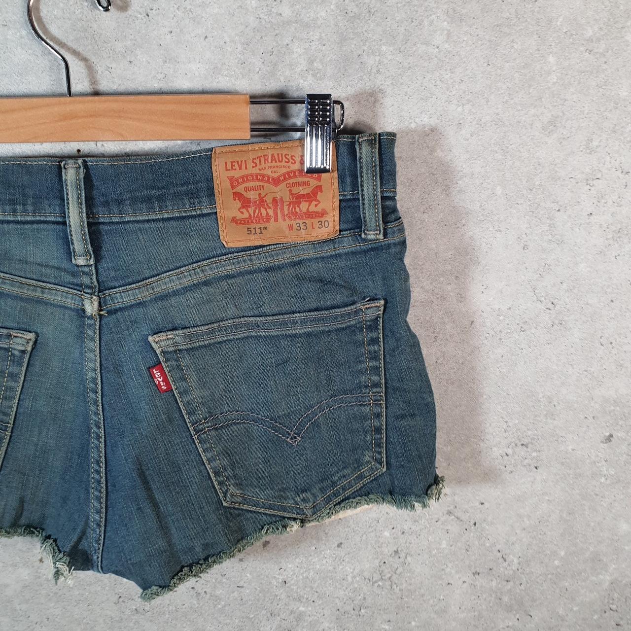 Vintage Levi’s 511 Cut Off Baggy Shorts Jorts Cargo Womens W33 Blue Relaxed Denim A4520