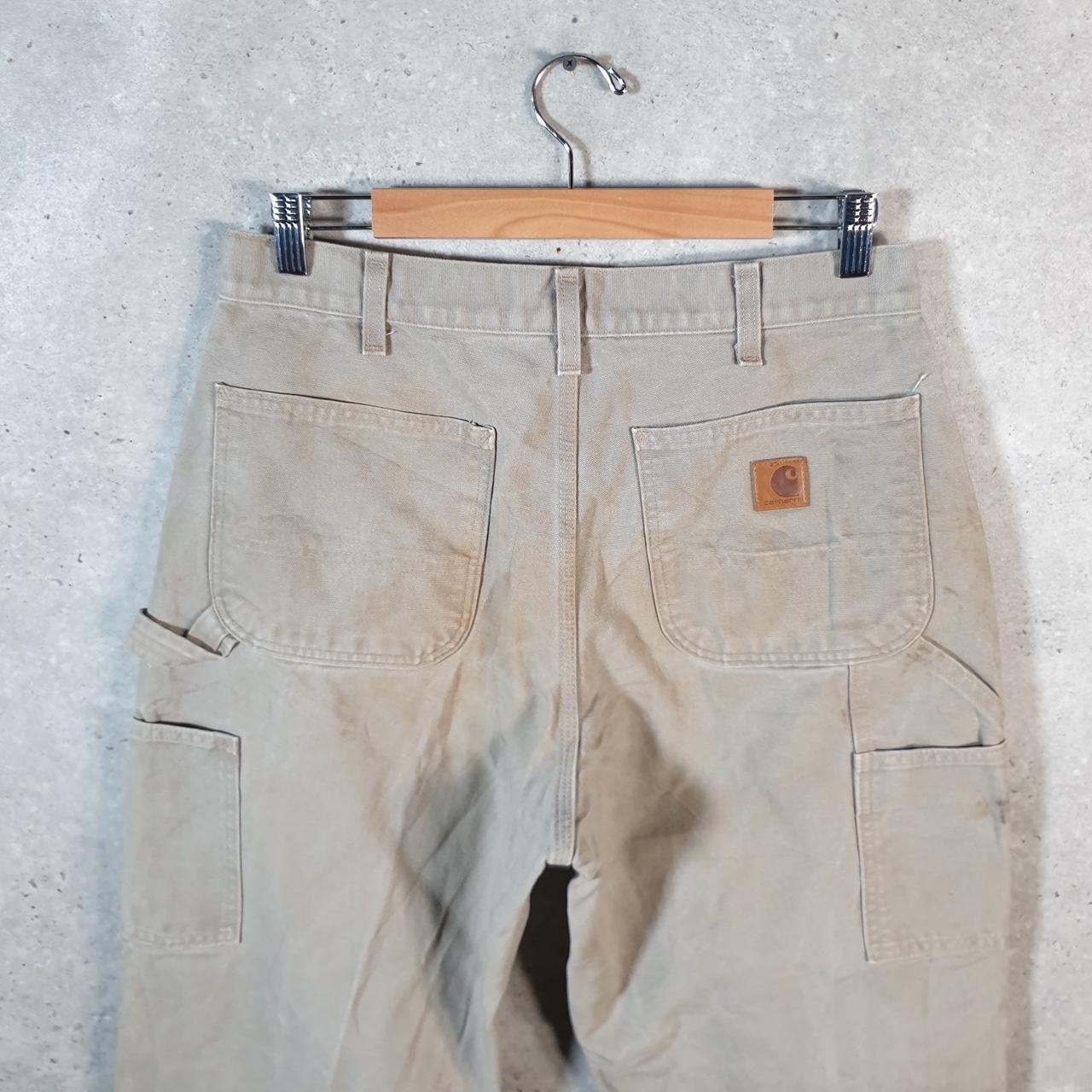 Vintage Carhartt Carpenter Trousers Mens W32 L32 Brown Loose Fit Workwear