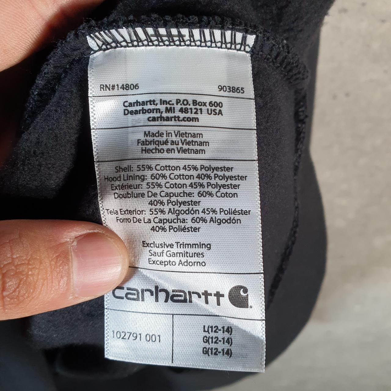 Vintage Carhartt Hoodie Womens Large Black Pullover Blank USA Relaxed Fit