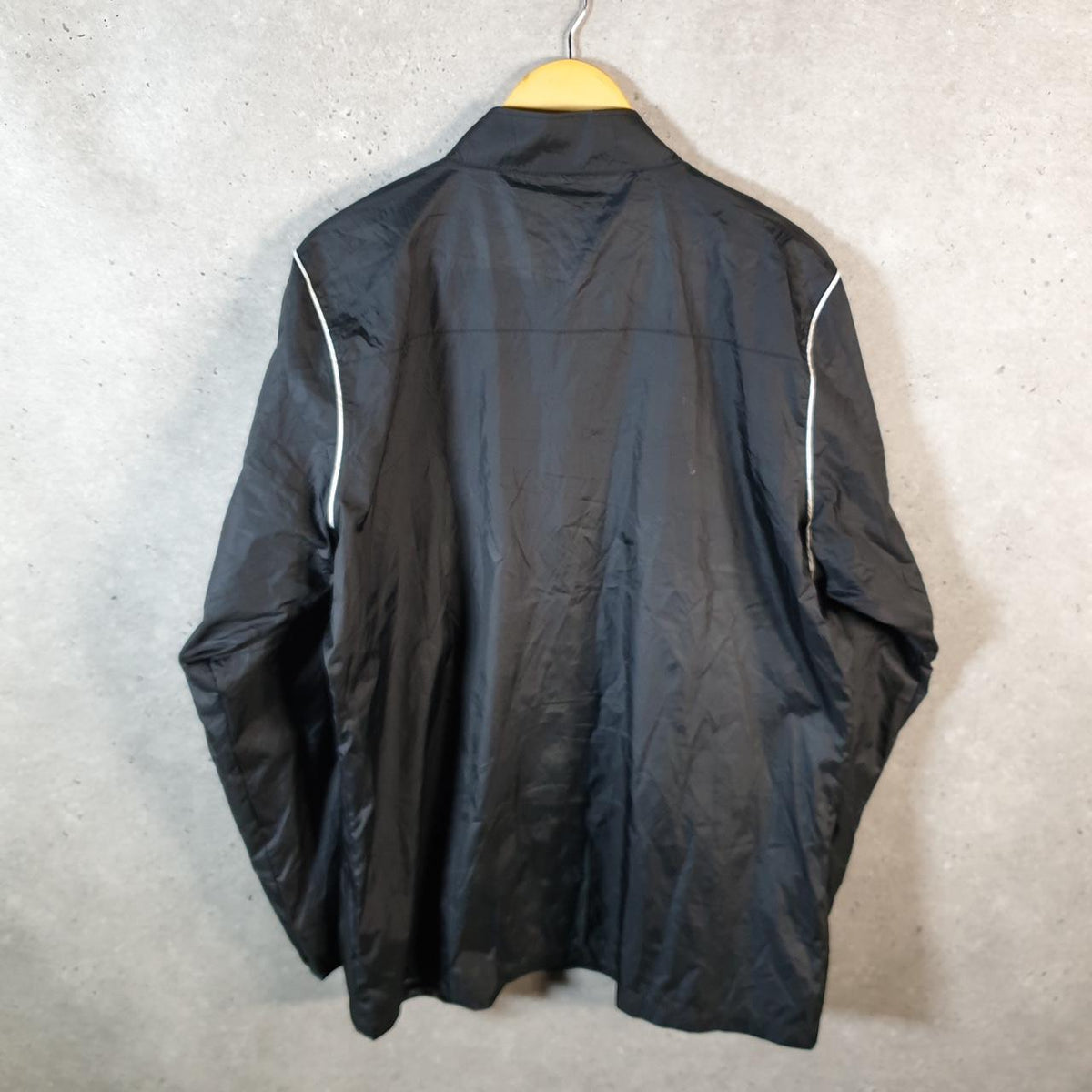Vintage Nike Windbreaker Track Jacket Mens XL Black USA Swoosh Full Zip USA