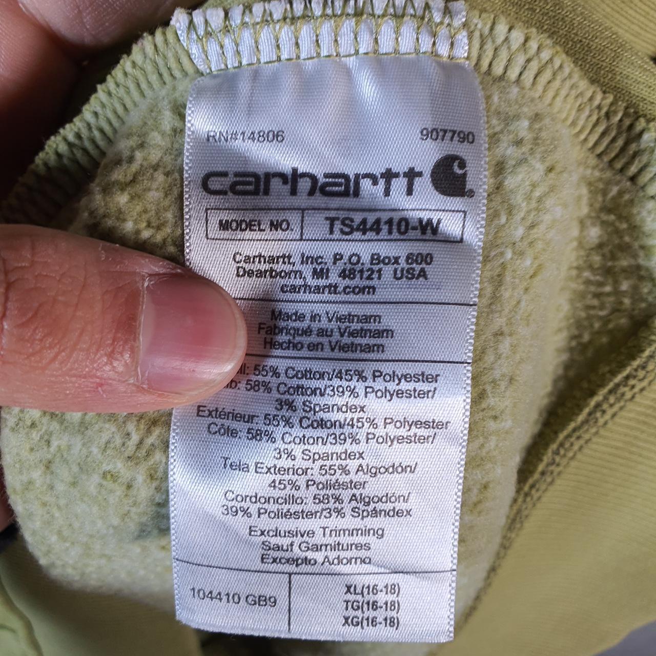 Vintage Carhartt Sweatshirt Womens XL Green Pullover Blank USA Relaxed Fit