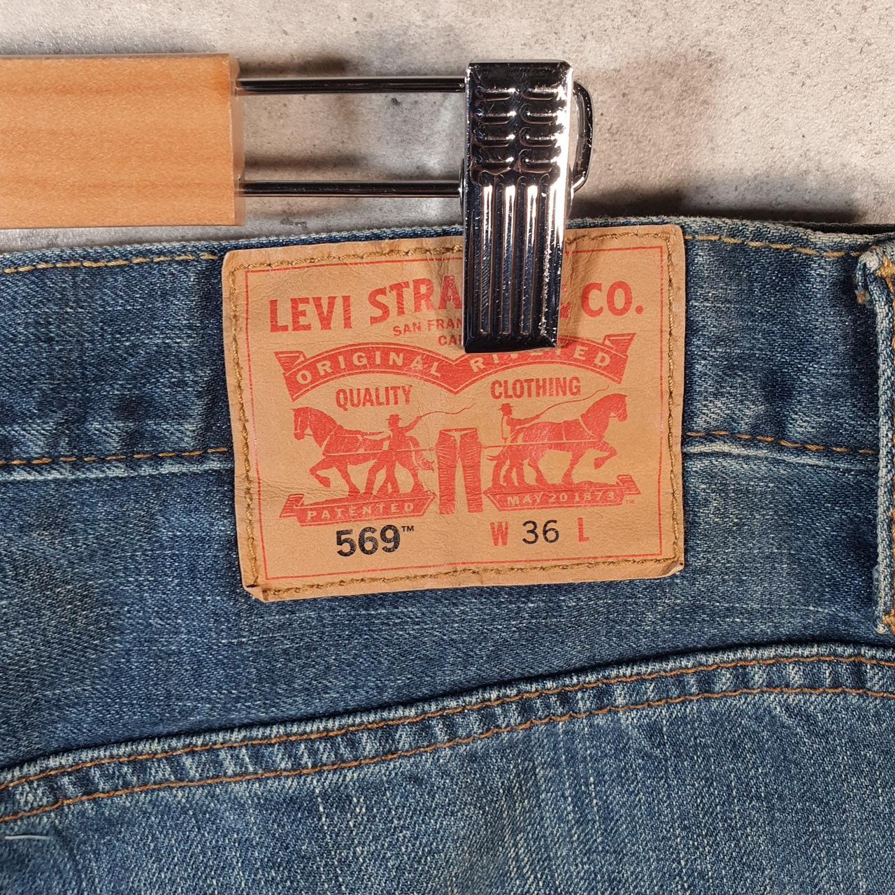 Vintage Levi’s 569 Baggy Shorts Jorts Cargo Mens W36 Blue Relaxed Denim
