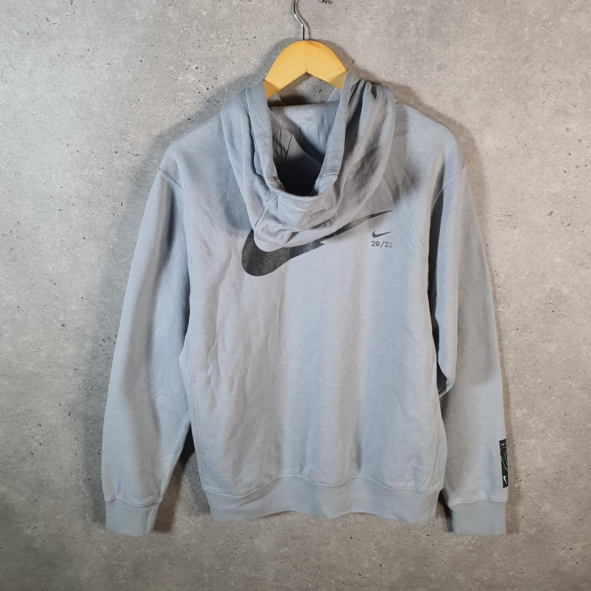 Vintage Nike Club Hoodie Men’s Small Grey Centre Swoosh Y2K Pullover Logo