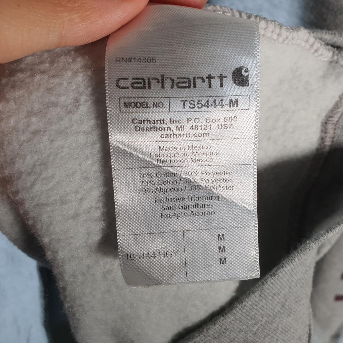 Vintage Carhartt Sweatshirt Men’s Medium Grey Pullover Blank USA Loose Fit