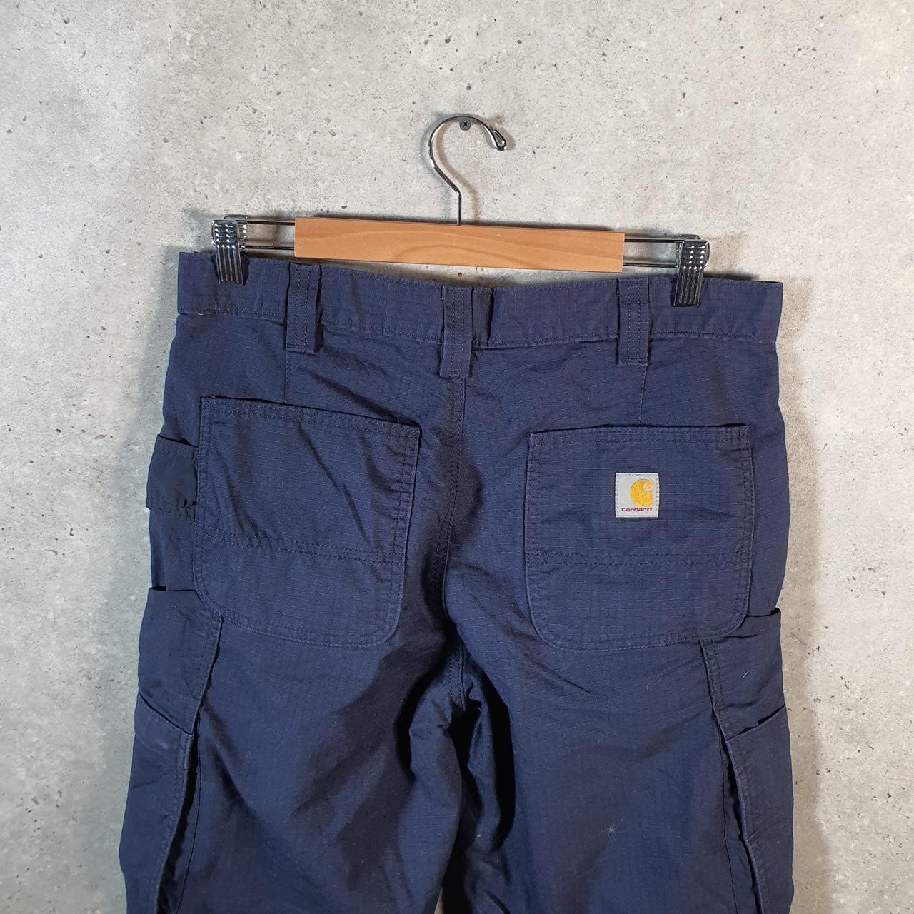 Vintage Carhartt Carpenter Trousers Mens W32 L32 Navy Blue Loose Fit Workwear USA