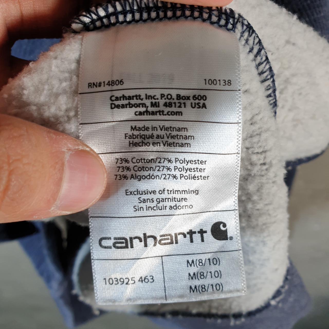 Vintage Carhartt Sweatshirt Womens Medium Navy Blue Pullover Blank USA Relaxed Fit