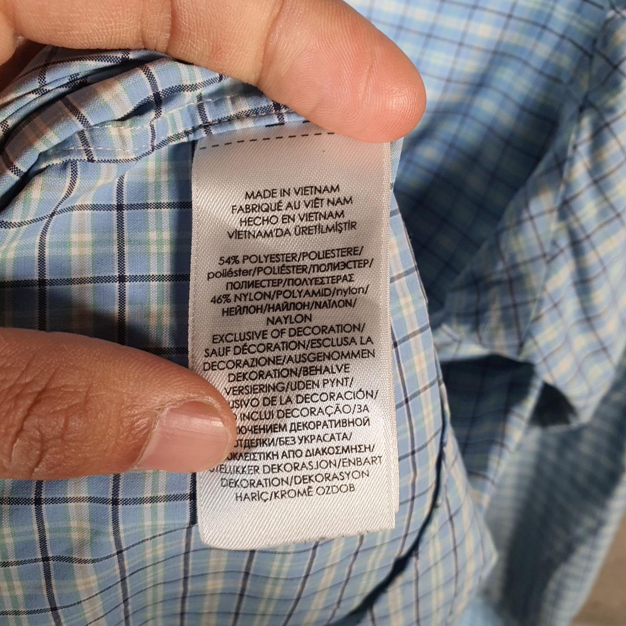 Vintage Ralph Lauren Button Down Shirt Men’s Large Blue Checkered Classic Fit Cotton Pony Big Fish Vintage