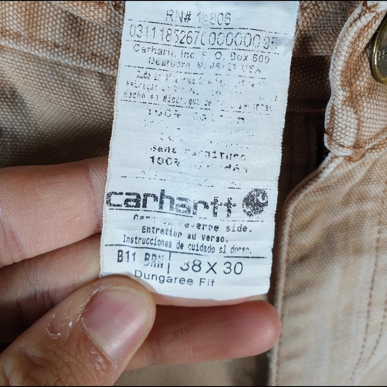 Vintage Carhartt Carpenter Trousers Mens W38 L28 Brown Dungaree Fit Workwear