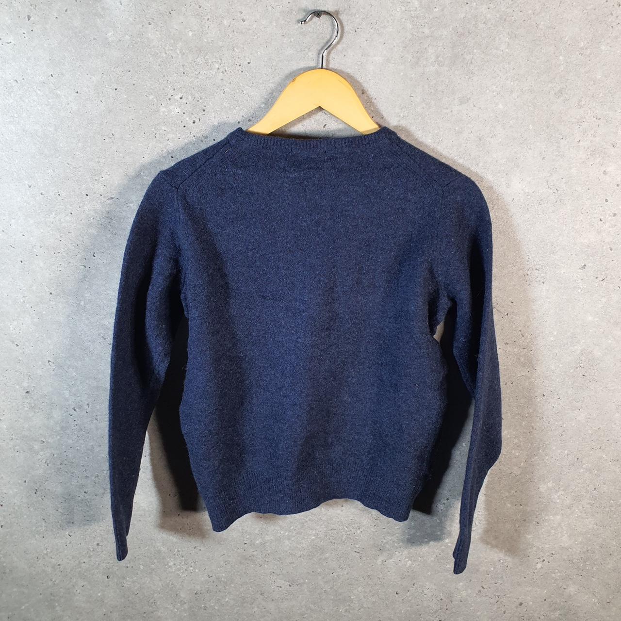 Vintage Timberland Merino Wool Knit Sweater Womens Medium Navy Blue Logo