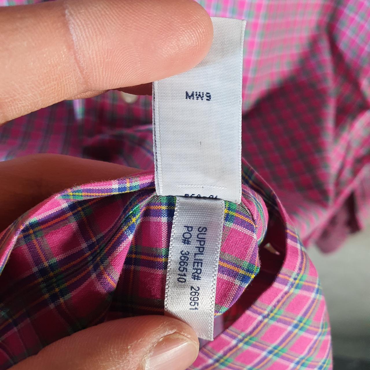 Vintage Ralph Lauren Button Down Shirt Men’s Large Pink Checkered Cotton