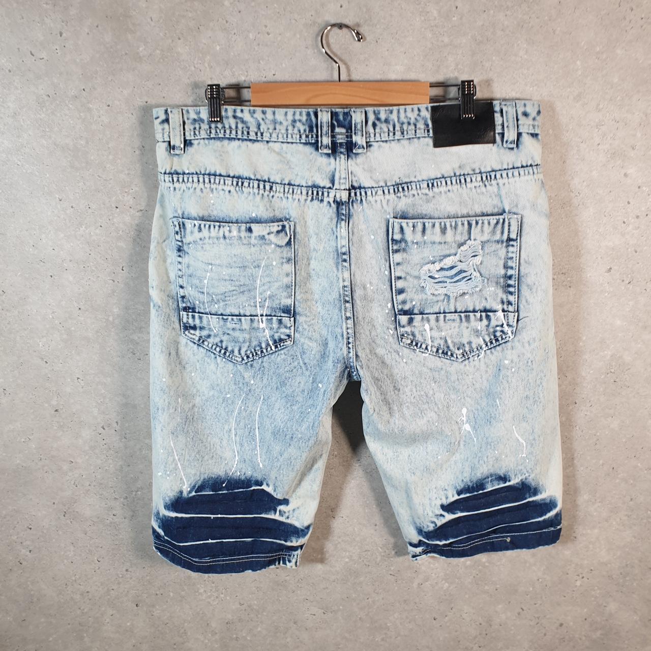 Vintage Switch Remarkable Baggy Y2K Hip Hop Jorts Shorts Mens W38 Blue Denim USA