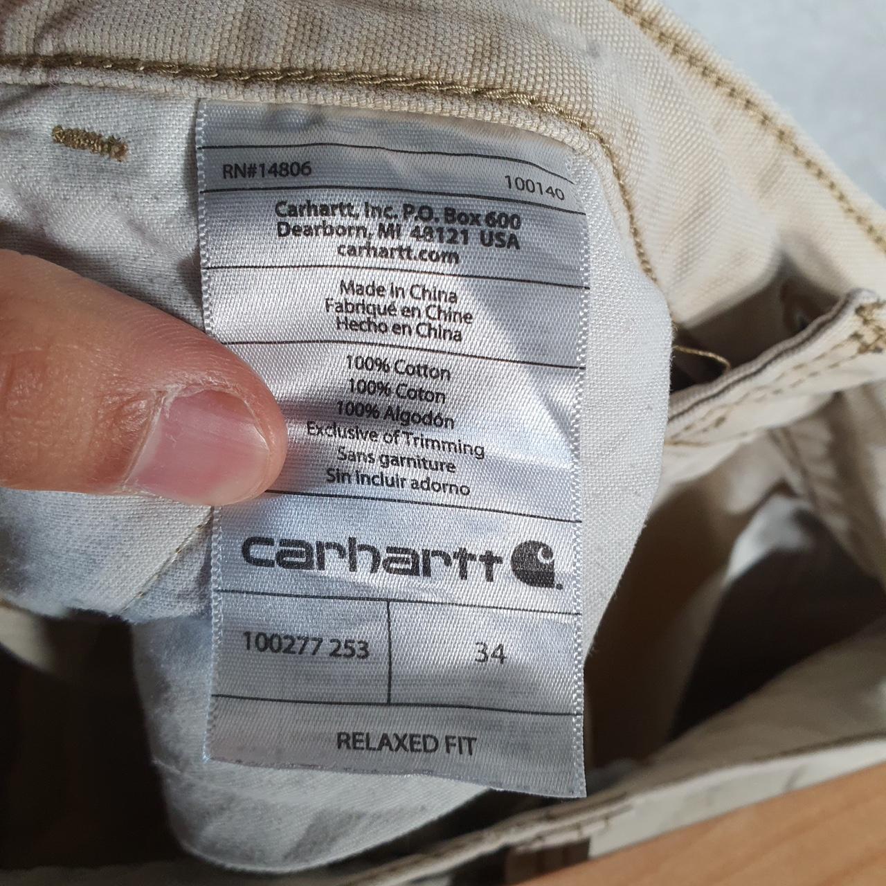 Vintage Carhartt Baggy Carpenter Shorts Jorts Cargo Men’s W34 Beige Relaxed Fit Workwear Big Fish Vintage