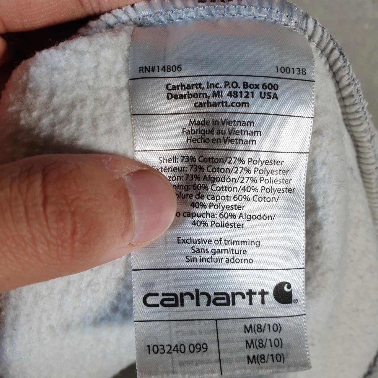 Vintage Carhartt Hoodie Womens Medium Grey Pullover Blank Sweatshirt USA Relaxed Fit