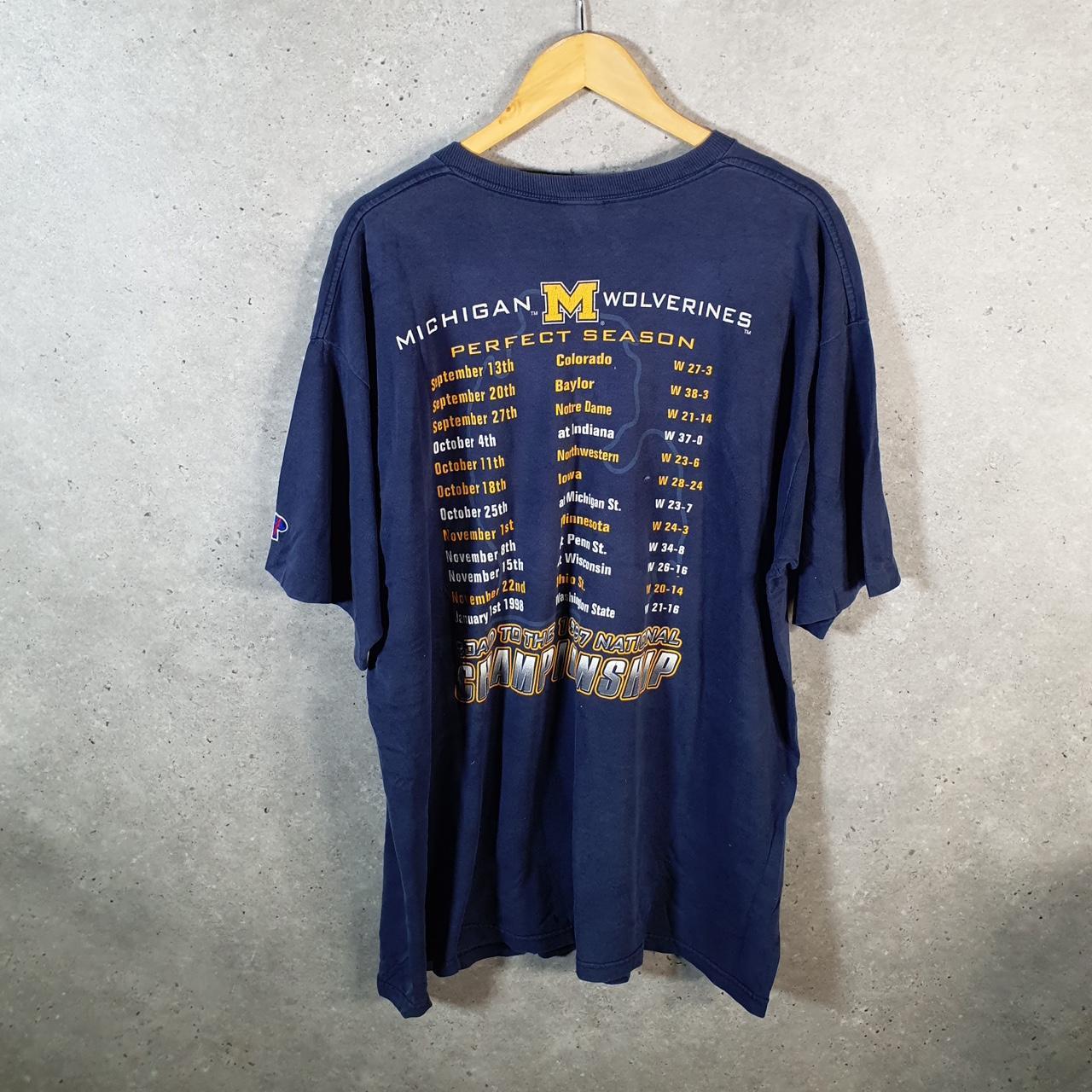 Vintage Michigan 1991 NFL Champions Graphic USA Single Stitch T Shirt Men’s XL Blue Big Fish Vintage