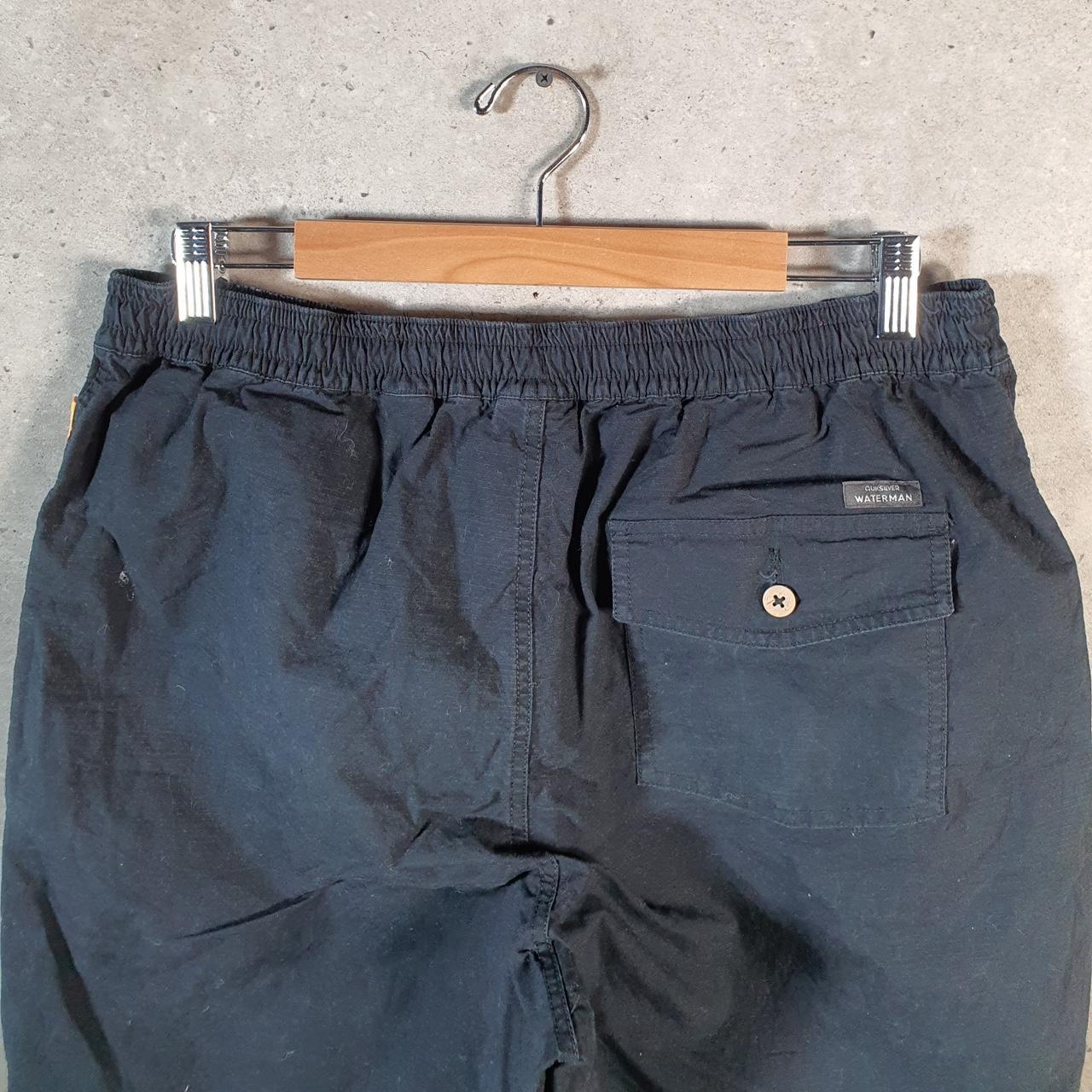 Vintage Quiksilver Waterman Chino Shorts Jorts Cargo Men’s XL Black Baggy Cotton A4462