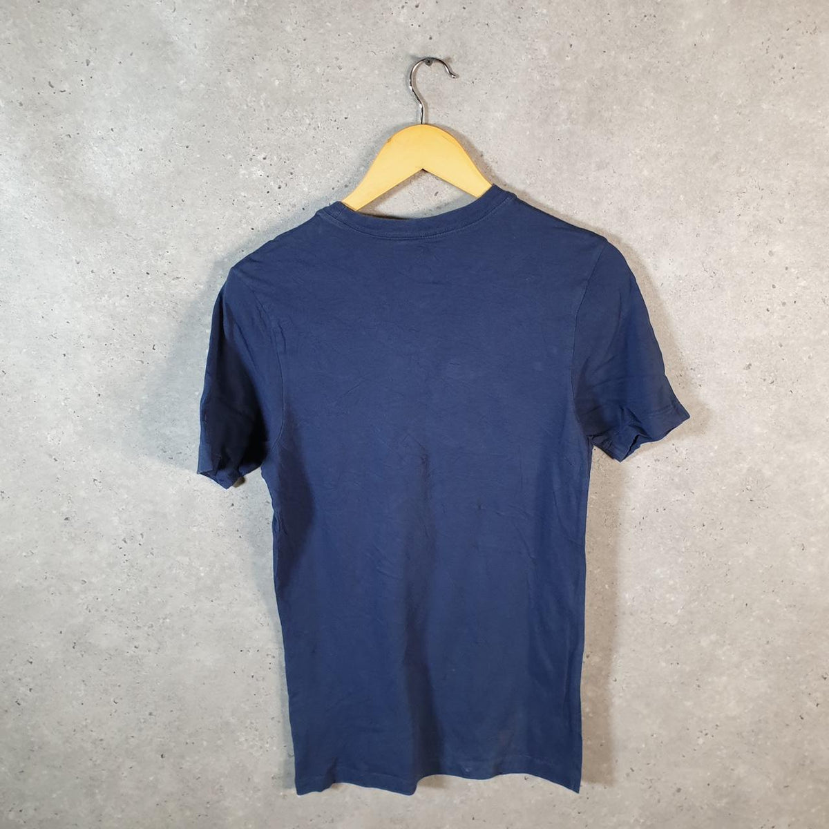 Vintage Nike Club T Shirt Men’s XS Navy Blue Single Swoosh Logo Athletic