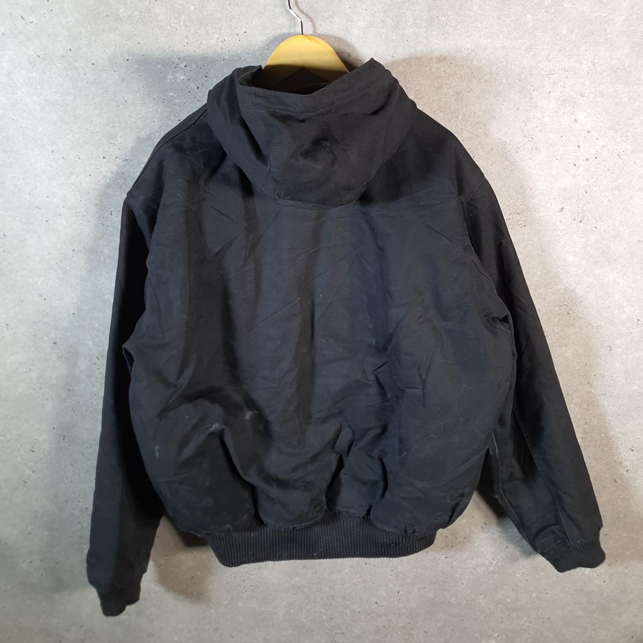 Vintage Carhartt Active Hooded Jacket Men’s Large Black Workwear Canvas USA G2123