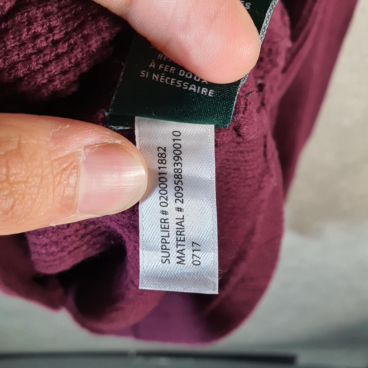 Vintage Ralph Lauren Polo Knit Sweater Womens XL Burgundy Cotton Pullover