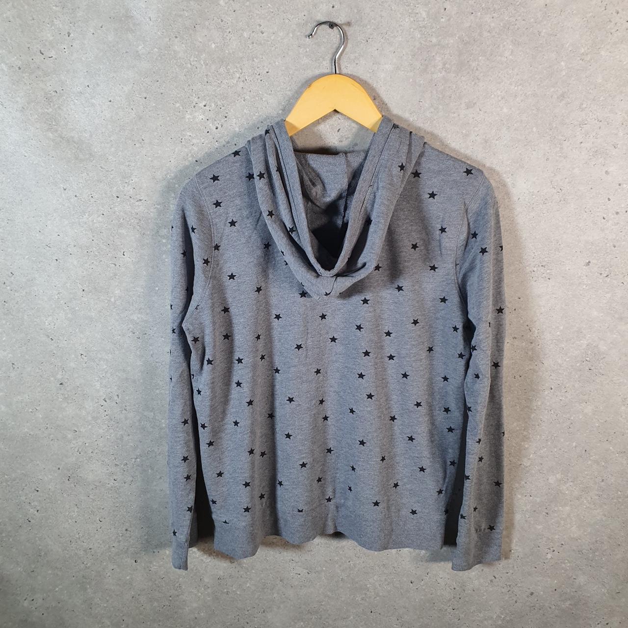 Vintage Gap All Over Print Hoodie Womens Medium Grey Y2K Full Zip Logo