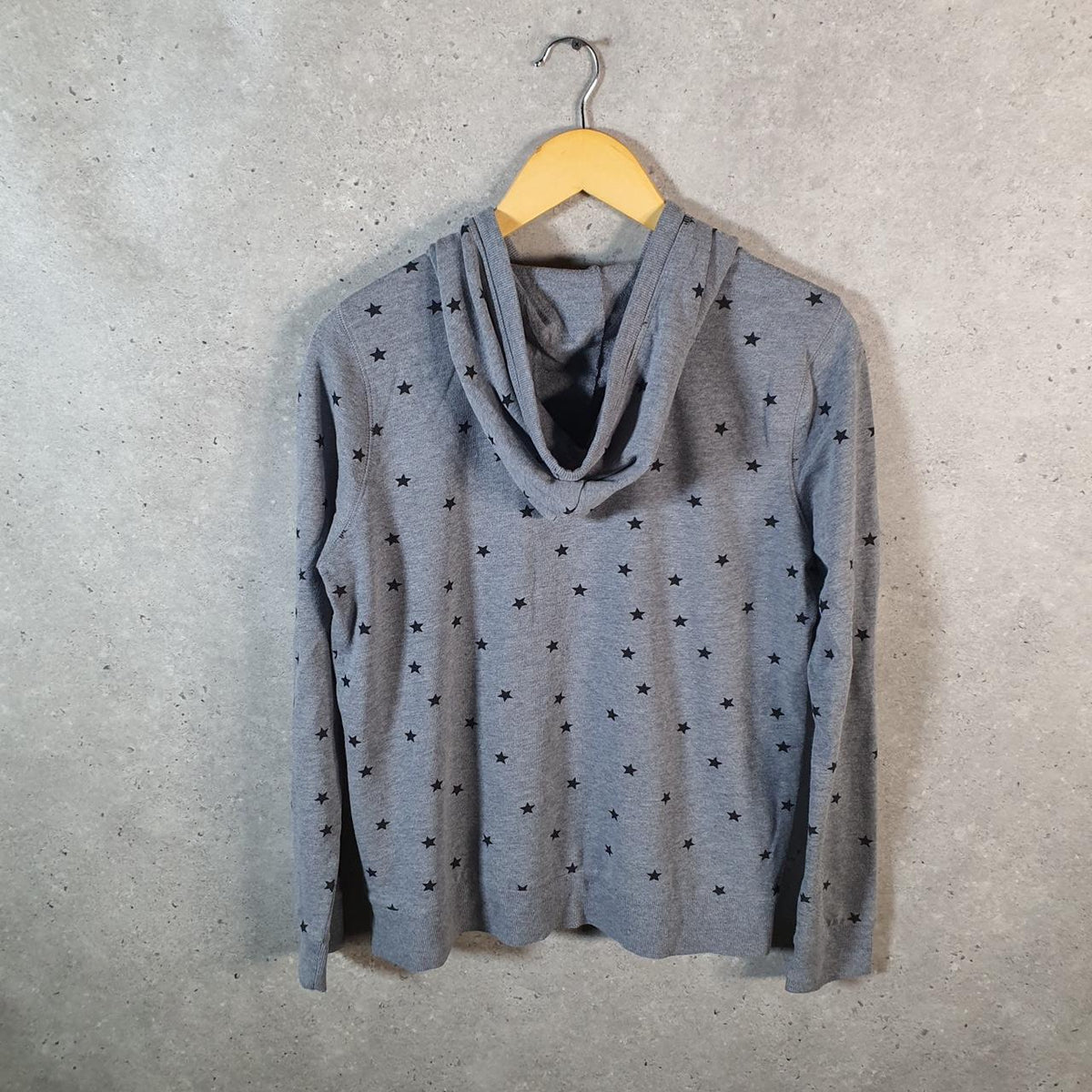 Vintage Gap All Over Print Hoodie Womens Medium Grey Y2K Full Zip Logo